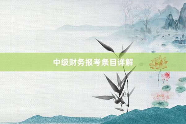 中级财务报考条目详解